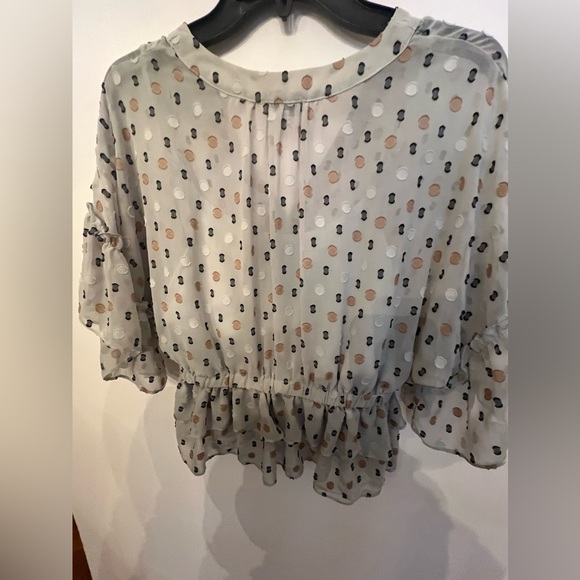 CURRENT AIR LOS ANGELES SHEER  V NECK  TOP. SIZE SMALL WITH ATTACHED CAMISOLE - Picture 2 of 11